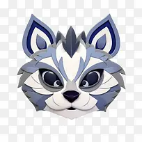浣熊-浣熊狼猫动物蓝色