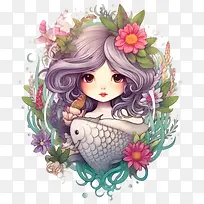 美人鱼-美人鱼水鱼水下海藻
