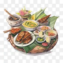 马来美食-蕉叶