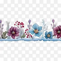 冬天的花-花边框
