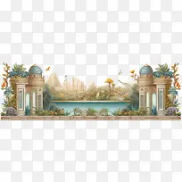 花园边界-花园边界天空水建筑树木