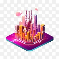 互联网-互联网城市摩天大楼现代建筑城市环境