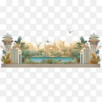 花园边界-棕榈树