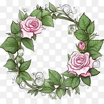 玫瑰花环-粉红玫瑰