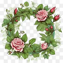 玫瑰花环-粉红玫瑰