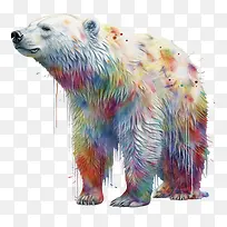 北极熊-北极熊北极熊绘画动物多彩
