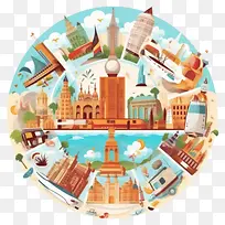 旅行-旅行度假城市地标旅游景点