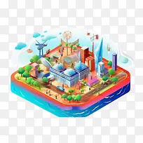 互联网-互联网建设城市天际线摩天大楼