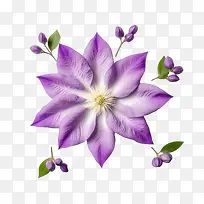 铁线莲花-紫色的花