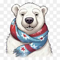 北极熊-北极熊北极熊冬季围巾寒冷天气