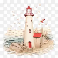 灯塔-灯塔灯塔海滩沙水