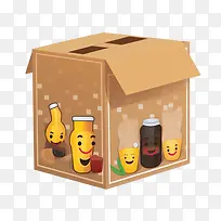 饮料盒-饮料盒罐啤酒瓶表情符号