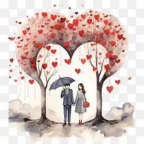 爱-爱爱​​的心树夫妇