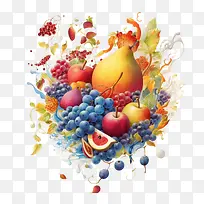 Shavuot-Shavuot水果水彩食物多汁