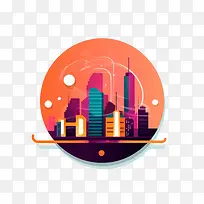 互联网-互联网城市摩天大楼建筑城市景观