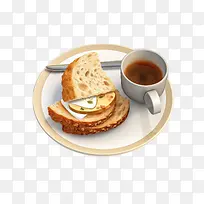 百吉饼面包-一杯咖啡