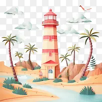 海滩岛-棕榈树