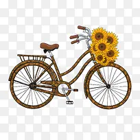自行车-自行车鲜花自行车休闲自然