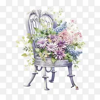 花园椅-花园椅花卉复古椅花园