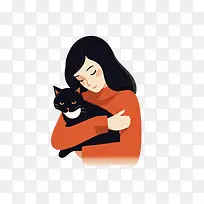 猫猫拥抱猫女孩猫拥抱