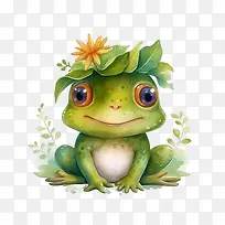 青蛙-青蛙青蛙水彩卡通异想天开
