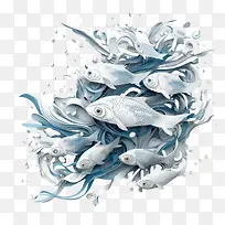 鱼-鱼水鱼漩涡运动