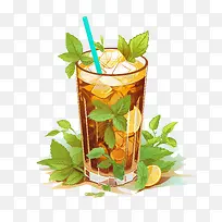 冰茶-冰茶柠檬水冰茶薄荷酸橙