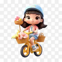 骑自行车-小女孩