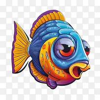 鱼-鱼多彩热带动画异国情调