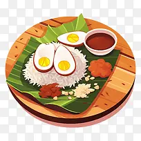 马来美食-马来美食马来食物香蕉煎蛋饭