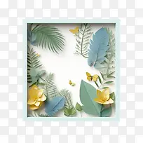 夏季叶框-夏季叶框纸叶花园