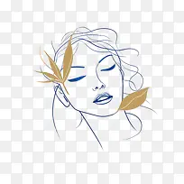手绘女孩-手绘女孩素描女孩女人脸闭着眼睛