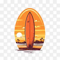 冲浪板-冲浪板冲浪板日落海滩海浪