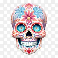 糖头骨-糖头骨糖头骨糖头骨骷髅脸画多彩