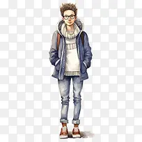 极客男人-极客男人男士冬季服装夹克牛仔裤