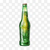 啤酒瓶-啤酒瓶深绿色瓶子液体