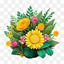 3d花-夏天的花朵