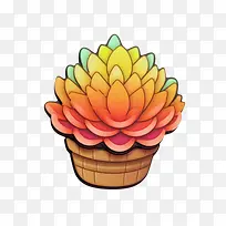 皮革花瓣多肉植物-花盆