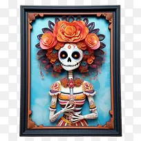 skelitacalaveras-skelitacalaveras骷髅脸服装花卉