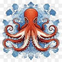 章鱼-章鱼章鱼海景水下触手