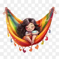 吊床日-吊床日吊床吊床女孩睡觉