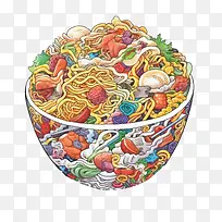 涂鸦面条-涂鸦面条面条拉面汤亚洲