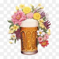 啤酒-啤酒啤酒花玻璃夏天