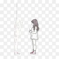 女孩-女孩女孩站着看着镜头微笑