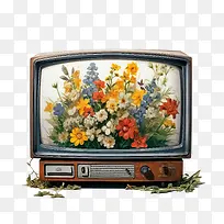 老电视-插花