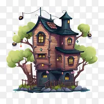 鬼屋-鬼屋可怕的房子女巫的房子哥特式建筑鬼屋