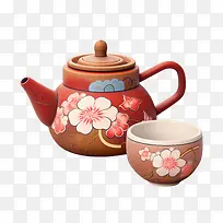 茶壶-茶壶茶壶茶具红色陶瓷