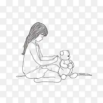 女孩-女孩画孩子母亲