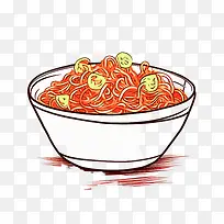 涂鸦面条-涂鸦面条意大利面红酱意大利面碗
