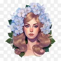 绣球花-女孩肖像